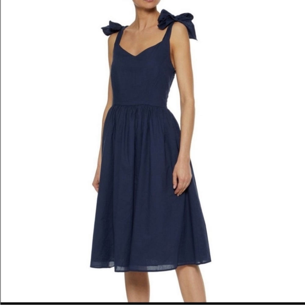 Iris & Ink Remy Dress Cotton Remy Voila Navy Blue Euro Size 10 - Picture 1 of 9